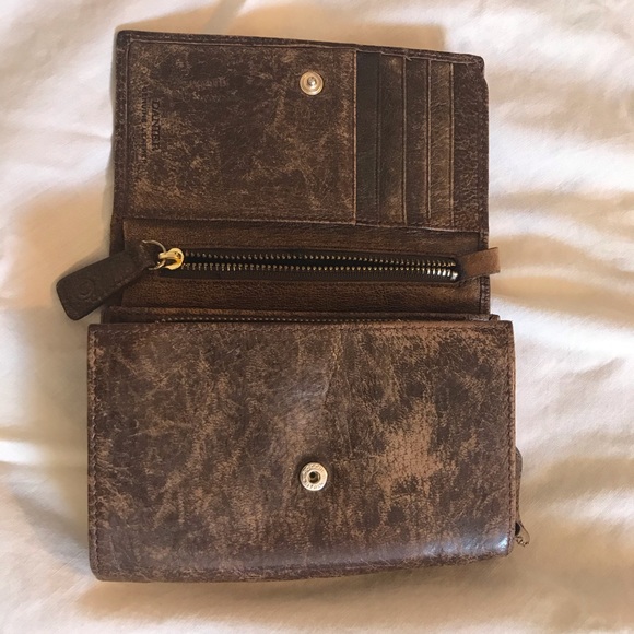Authentic Danier genuine leather accordian wallet